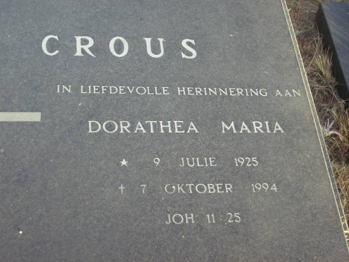 CROUS Dorathea Maria 1925-1994