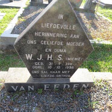 EEDEN W.J.H.S., van 1911-1998