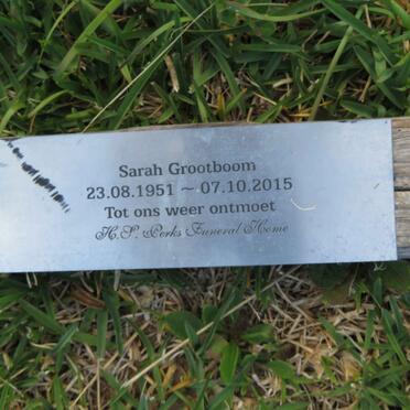 GROOTBOOM Sarah 1951-2015