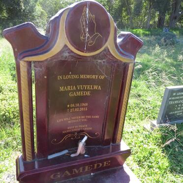 GAMEDE Maria Vuyelwa 1948-2015