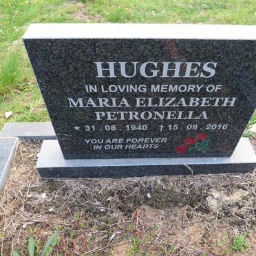 HUGHES Maria Elizabeth Petronella 1940-2016