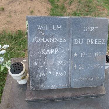 KAPP Willem Johannes 1919-1963 :: DU PREEZ Gert 1952-1989