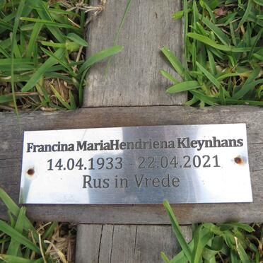 KLEYNHANS Francina Maria Hendriena 1933-2021
