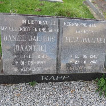 KAPP Daniel Jacobus 1943-1997 & Ella Dorathea 1949-2018