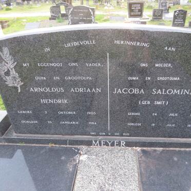 MEYER Arnoldus Adriaan Hendrik 1905-1984 & Jacoba Salomina SMIT 1902-1991