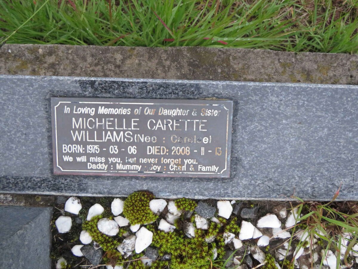 MARTINUS Sophia Hermina 190?-1989 :: WILLIAMS Reeve Garcia 2001-2006 :: WILLIAMS Michelle Carette nee CARELSE 1975-2008_3