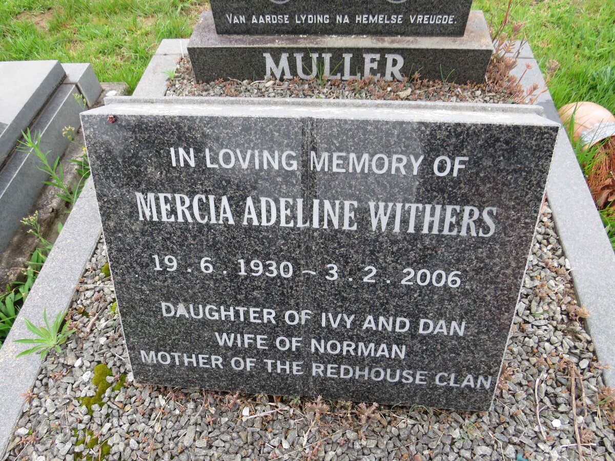 MULLER H.G.G.D. 1903-1976 & Ivy Eugenie 1904-1976 :: WITHERS Mercia Adeline 1930-2006 _2