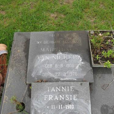 NIEKERK Marthinus, van 1906-1976 & Fransie 1910-1986