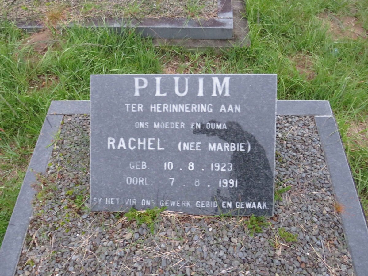 PLUIM Rachel nee MARBIE 1923-1991