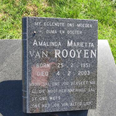 ROOYEN Amalinda MARIETTA, van 1951-2003