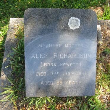 RICHARDSON Alice nee HEWETT -1967