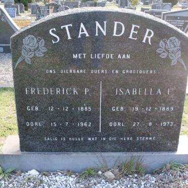 STANDER Frederick P. 1885-1962 &amp; Isabella E. 1889-1973