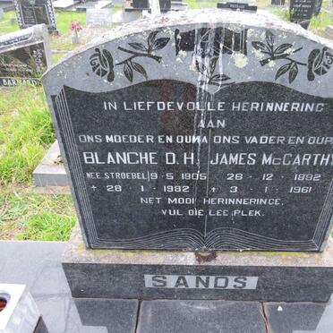 SANDS James McCarthy 1892-1961 & Blanche D.H. STROEBEL 1905-1982
