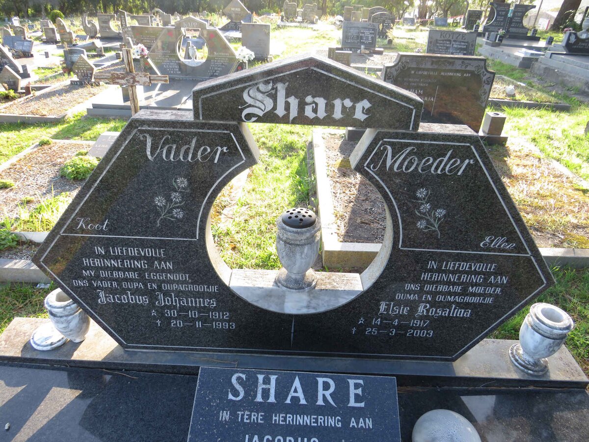 SHARE Jacobus Johannes 1912-1993 & Elsie Rosalina 1917-2003 :: SHARE Jacobus J. 1945-2004 _1