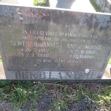 TERBLANCHE Sewes Johannes 1912-1990 &amp; Annie Minnie 1909-1993