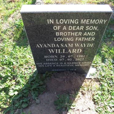 WILLARD Ayanda Sam Wayde 1981-2022