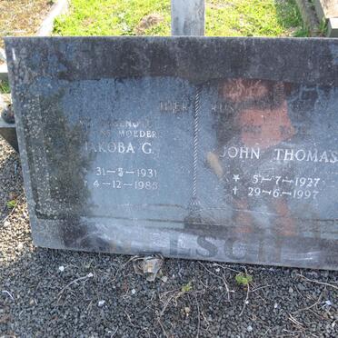 WELSCH John Thomas 1927-1997 &amp; Jakoba G. 1931-1985