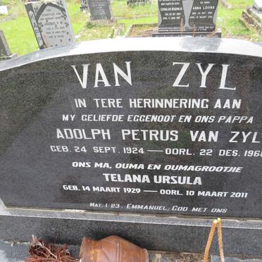 ZYL Adolph Petrus 1924-1968 & Telana Ursula 1929-2011