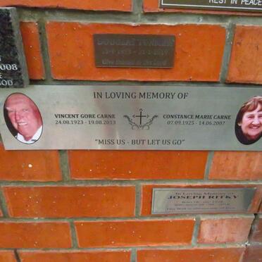 CARNE Vincent Gore 1923-2013 &amp; Constance Marie 1925-2007