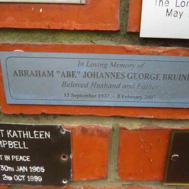 BRUINDERS Abraham Johannes George 1937-2007