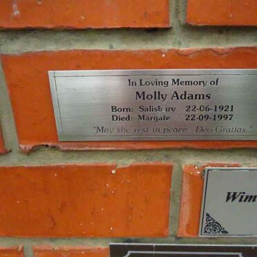 ADAMS Molly 1921-1997