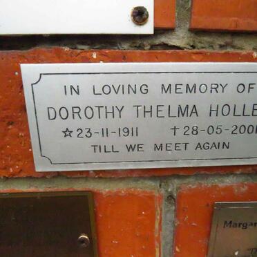 HOLLEY Dorothy Thelma 1911-2001