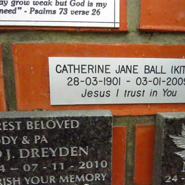 BALL Catherine Jane 1901-2009