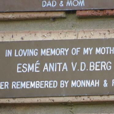 BERG Esme Anita, v.d.