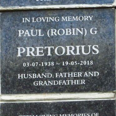 PRETORIUS Paul G. 1938-2018