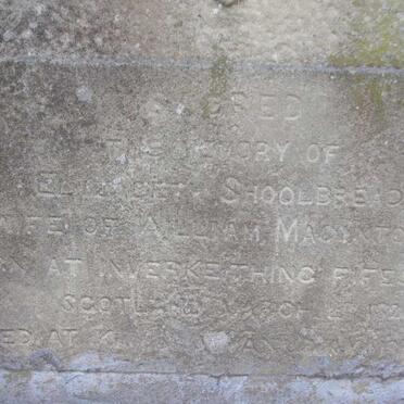 MACINTOSH Elizabeth Shoolbread 1820-1883