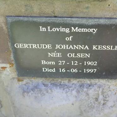 KESSLER Gertude Johanna nee OLSEN 1902-1997