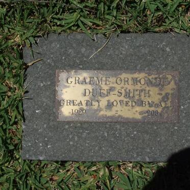 SMITH Graeme Ormonde, Duff 1929-2004
