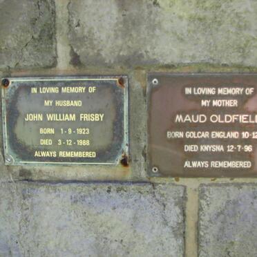 FRISBY John William 1923-1988 :: OLDFIELD Maud 1902-1996