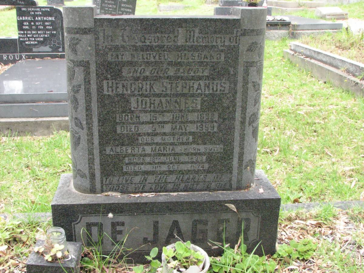 JAGER Hendrik Stephanus Johannes, de 1898-1959 &amp; Alberta Maria SMIT 1899-1974