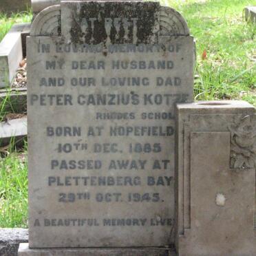 KOTZE Peter Canzius 1885-1945