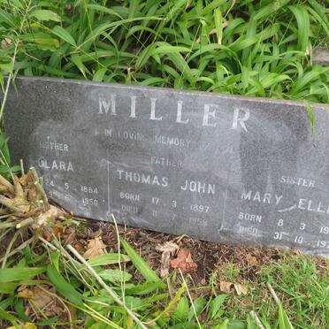 MILLER Thomas John 1897-1959 & Clara 1884-1950 :: MILLER Mary Ellen 1906-1973