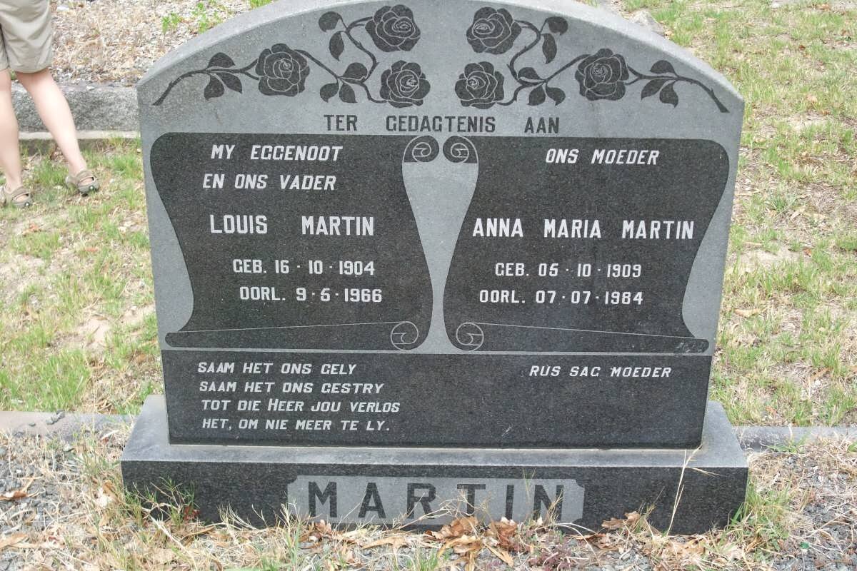 MARTIN Louis 1904-1966 &amp; Anna Maria 1909-1984