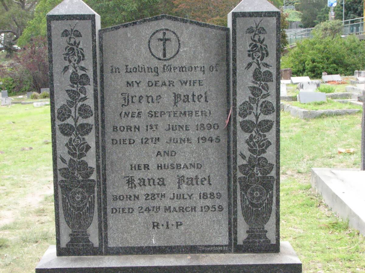 PATEL Kana 1889-1959 &amp; Irene SEPTEMBER 1890-1945