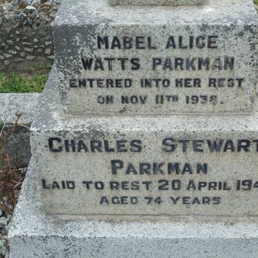 PARKMAN Charles Stewart  -1943 &amp; Mabel Alice Watts -1938