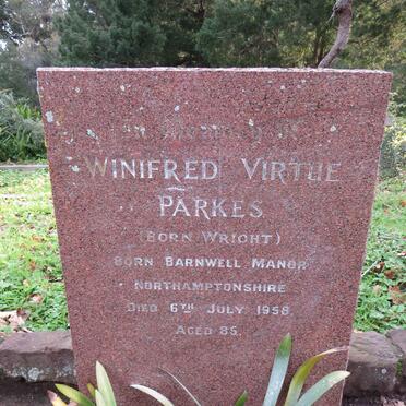 PARKES Winifred Virtue nee WRIGHT -1958