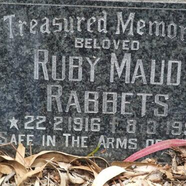 RABBETS Ruby Maud 1916-1999