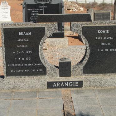 ARANGIE Abraham Jacobus 1933-1991 &amp; Sara Jacoba Debora 1934-