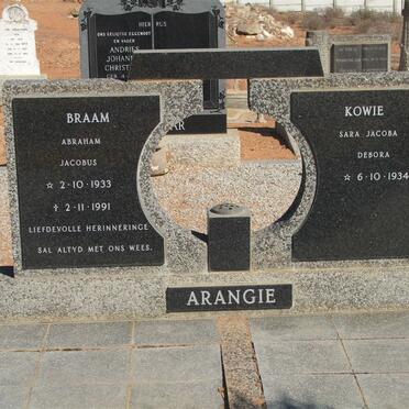 ARANGIE Abraham Jacobus 1933-1991 &amp; Sara Jacoba Debora 1934-