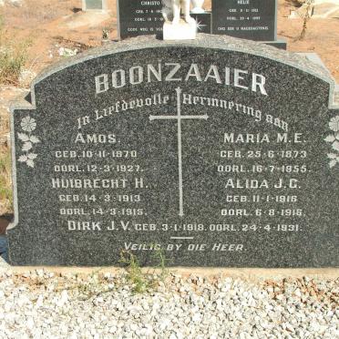 BOONZAAIER Amos 1870-1927 &amp; Maria M.E. 1873-1955 
