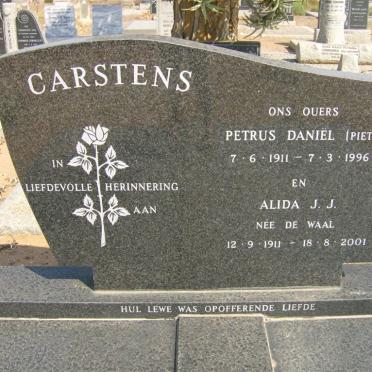 CARSTENS Petrus Daniël 1911-1996 &amp; Alida J.J. DE WAAL 1911-2001