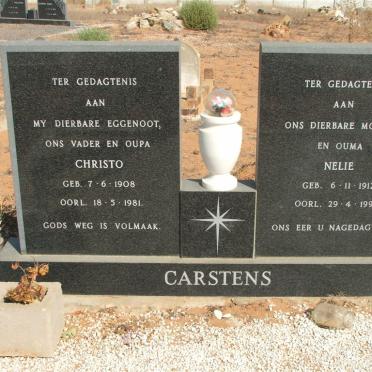 CARSTENS Christo 1908-1981 &amp; Nellie 1912-1995