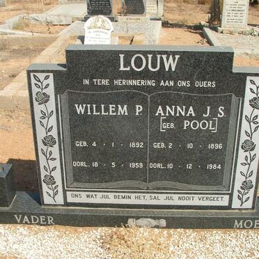 LOUW Willem P. 1892-1959 &amp; Anna J.S. POOL 1896-1984