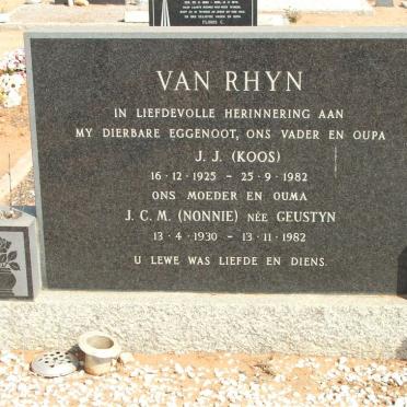 RHYN J.J., van 1925-1982 &amp; J.C.M. GEUSTYN 1930-1982