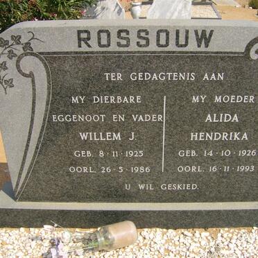 ROSSOUW Willem J. 1925-1986 &amp; Alida Hendrika 1926-1993