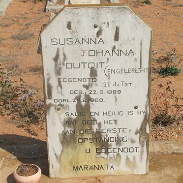 TOIT Susanna Johanna, du nee ENGELBRECHT 1889-1969